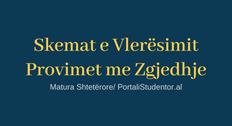 Skemat e Vlerësimit – Provimet me Zgjedhje / Matura 2019