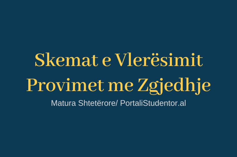 Skemat e Vlerësimit – Provimet me Zgjedhje / Matura 2019